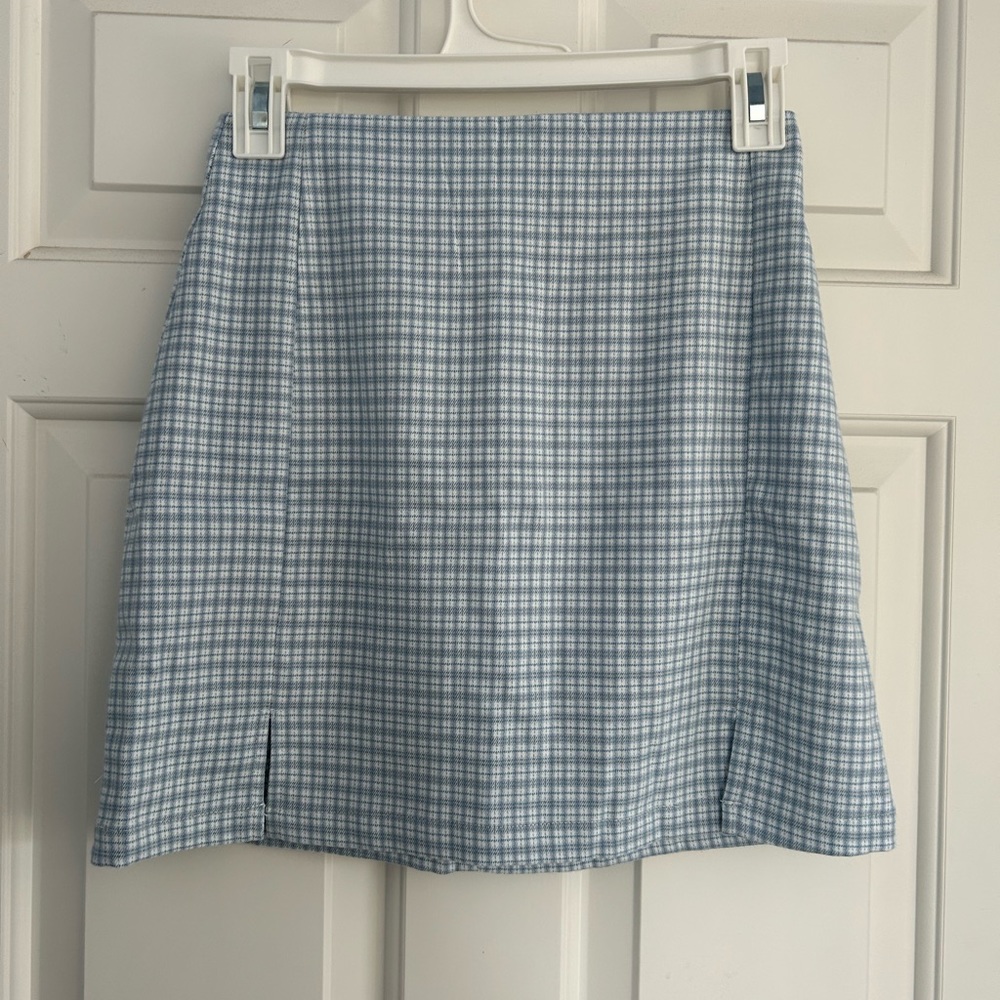 Brandy Melville Blue Plaid Skirt